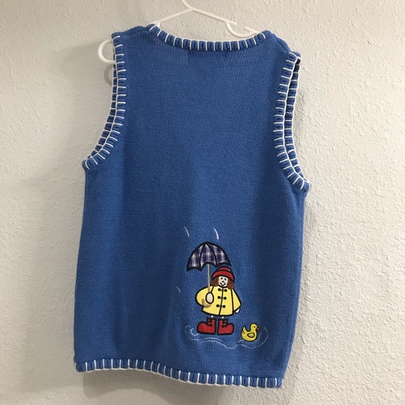 Mandal Bay Rain Applique Button up Sweater Vest - Picture 2 of 3